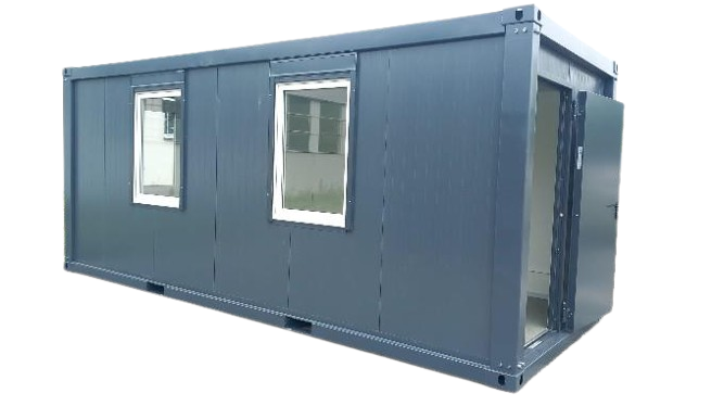 20FT hochwertiger Bürocontainer, 3 Fenster, Farbe dunkelgrau 20FT hochwertiger Bürocontainer, 3 Fenster, Farbe dunkelgrau