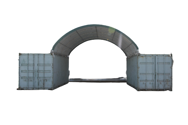 Containerzelt, containerüberdachung, containerhalle, mit und ohne Rückwand. 