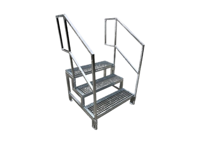 Treppe zum Abwassertank und Bürocontainer Treppe zum Abwassertank und Bürocontainer