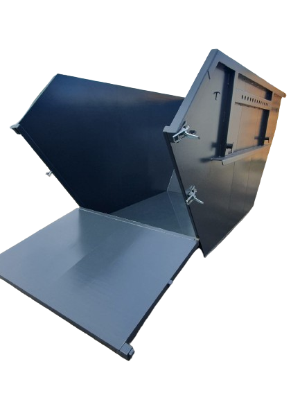 Bausschuttcontainer, Muldencontainer, Absetzcotnainer, Klappe, Verladerampe, Rampe, Mulde mit Rampe, 
Schuttmulde, 10cbm, 5cbm, 7cbm, mieten, kaufen, Absetzmulden,