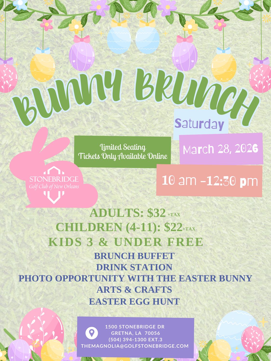 1 Child (Ages 4-11) BUNNY BRUNCH