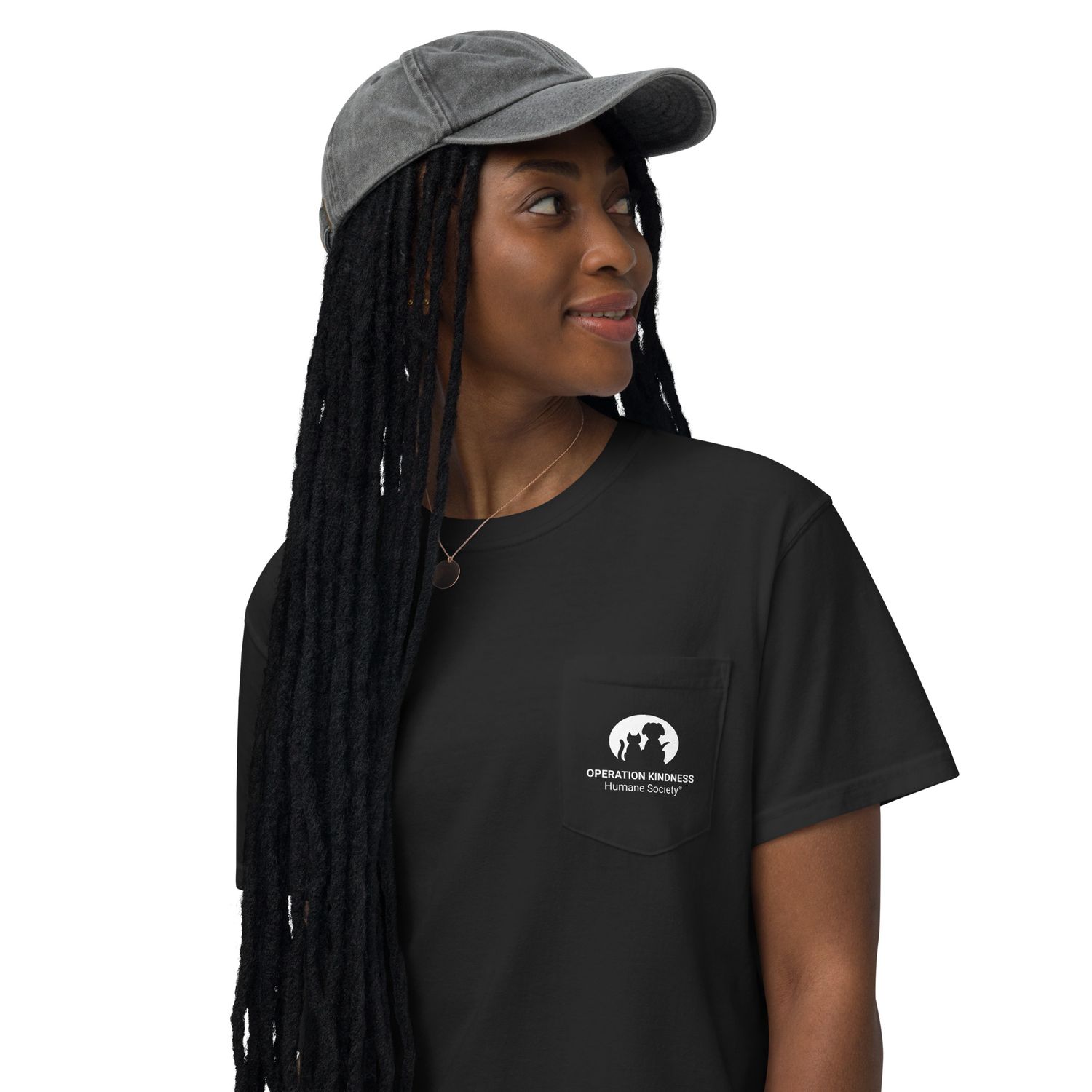 Operation Kindness Humane Society pocket logo - Unisex garment-dyed pocket t-shirt