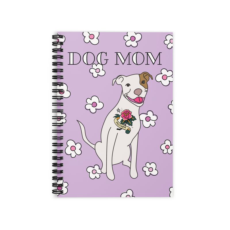 Dog Mom Ruled Line Spiral Notebook