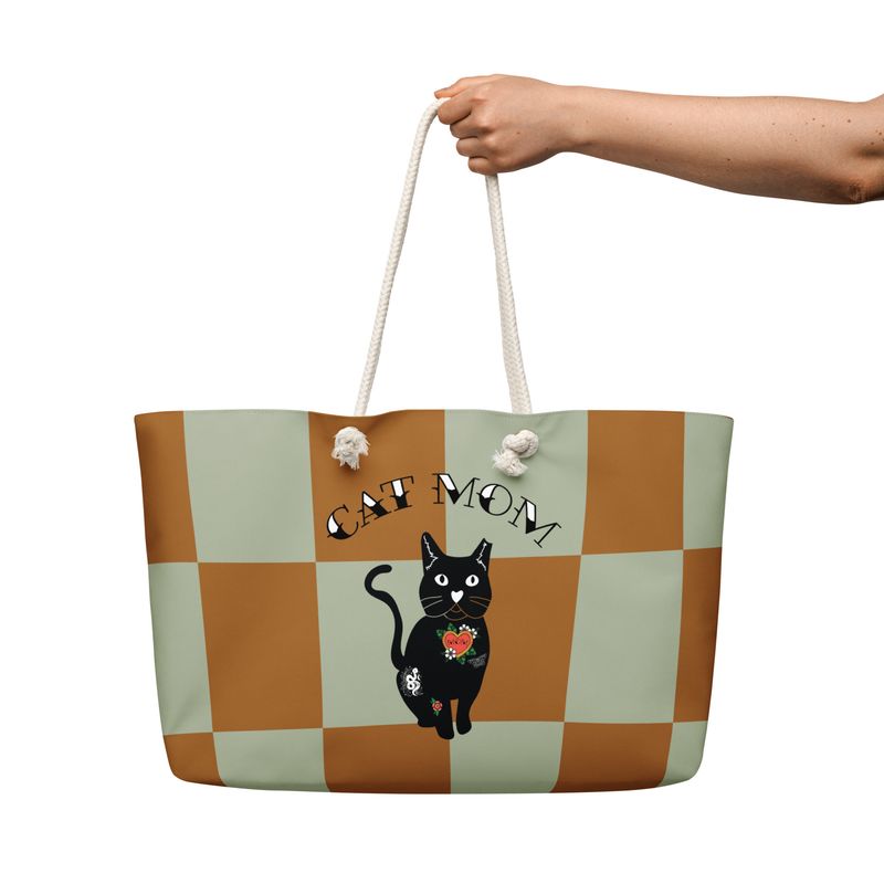 Cat Mom Oversized weekender bag