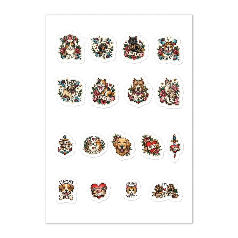 Tattoo Pets Sticker sheet