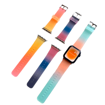 two color Strap for apple watch باند سيليكون لونين