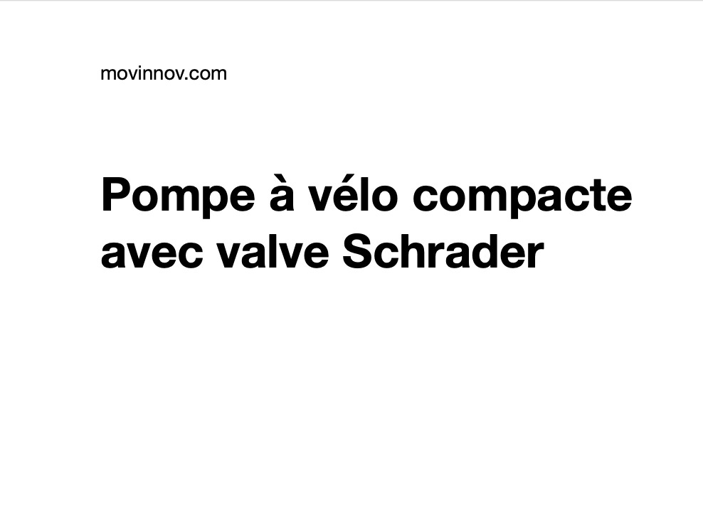 Pompe à vélo compacte valve Schrader