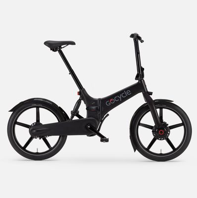 Gocycle G4i folding electric bike, new 2024 model with fast delivery by Movinnov, features a split composite and aluminum frame for increased flexibility.
