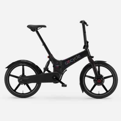 Gocycle G4i folding electric bike, new 2024 model with fast delivery by Movinnov, features a split composite and aluminum frame for increased flexibility.
