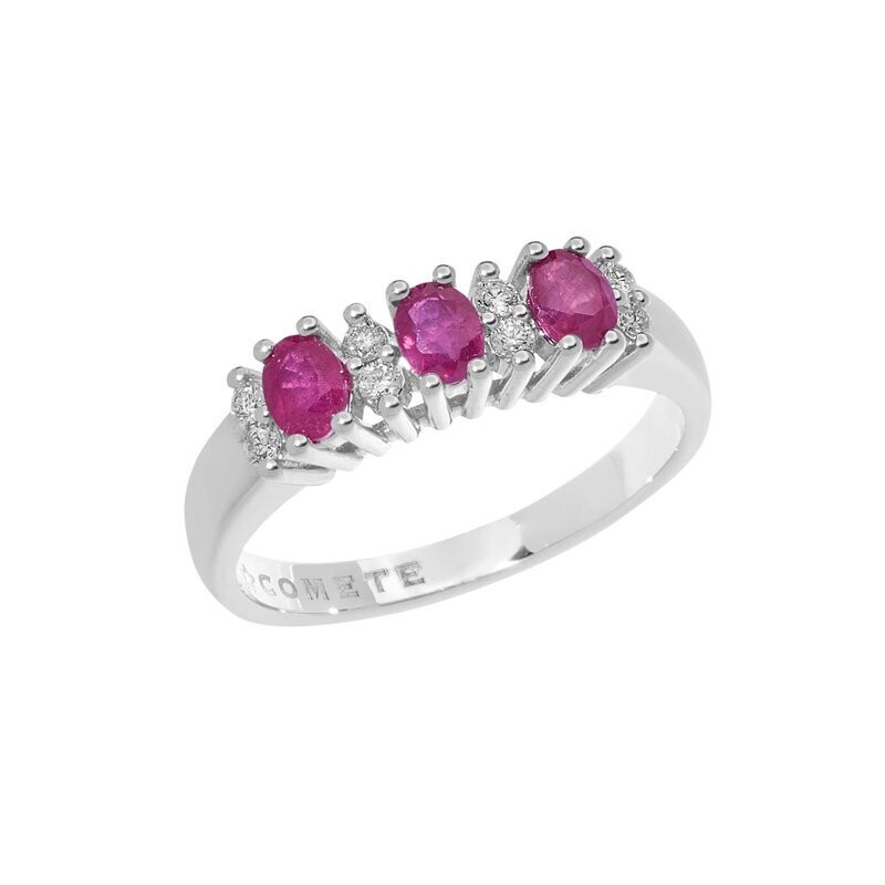Anello diamanti e rubini- COMETE