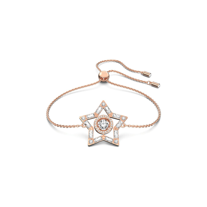 Bracciale Stella, Stella, Bianco, Placcato color oro rosa