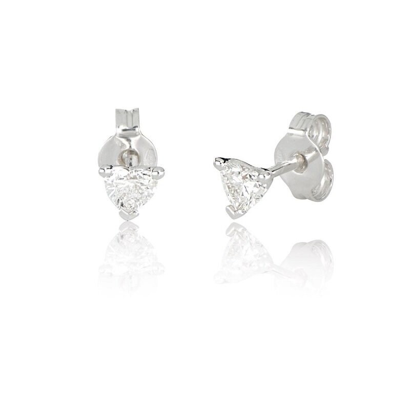 Orecchini in oro bianco , con diamanti taglio cuore - ARTLINEA Orecchini in oro bianco , con diamanti taglio cuore - ARTLINEA
