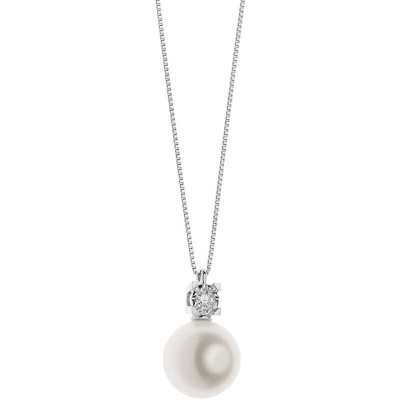 Collana con Ciondolo Perla e Diamanti - Momenti - Comete