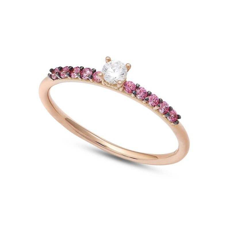 Anello Oro Rosa Solitario - AMBROSIA