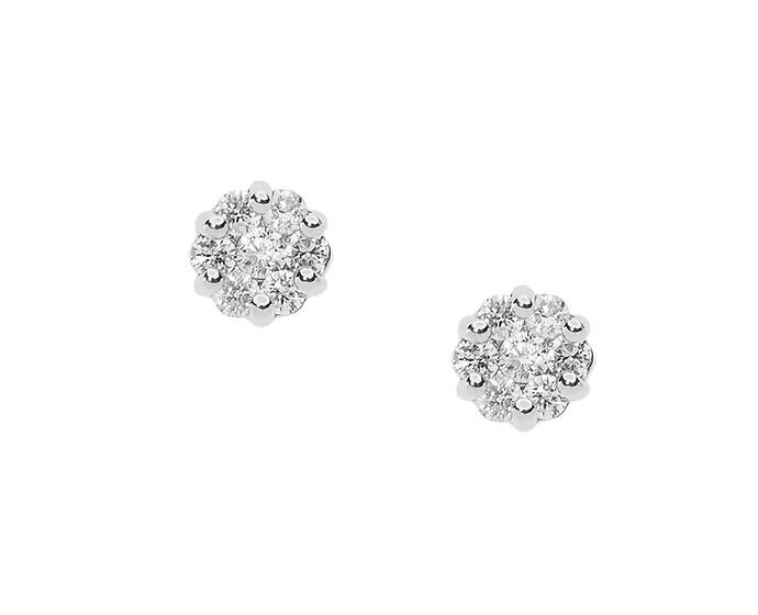Orecchini Oro Bianco e Diamanti Bouquet - COMETE