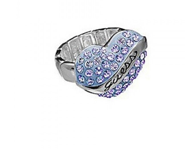 Anello DONNA GUESS con cuore azzurro e cristalli. Anello DONNA GUESS con cuore azzurro e cristalli.