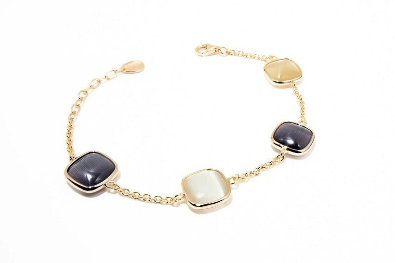 Bracciale in argento e pietre quadrate - MADI'