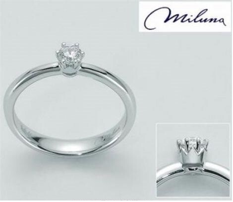 Anello Solitario con Diamante - MILUNA Anello Solitario con Diamante - MILUNA