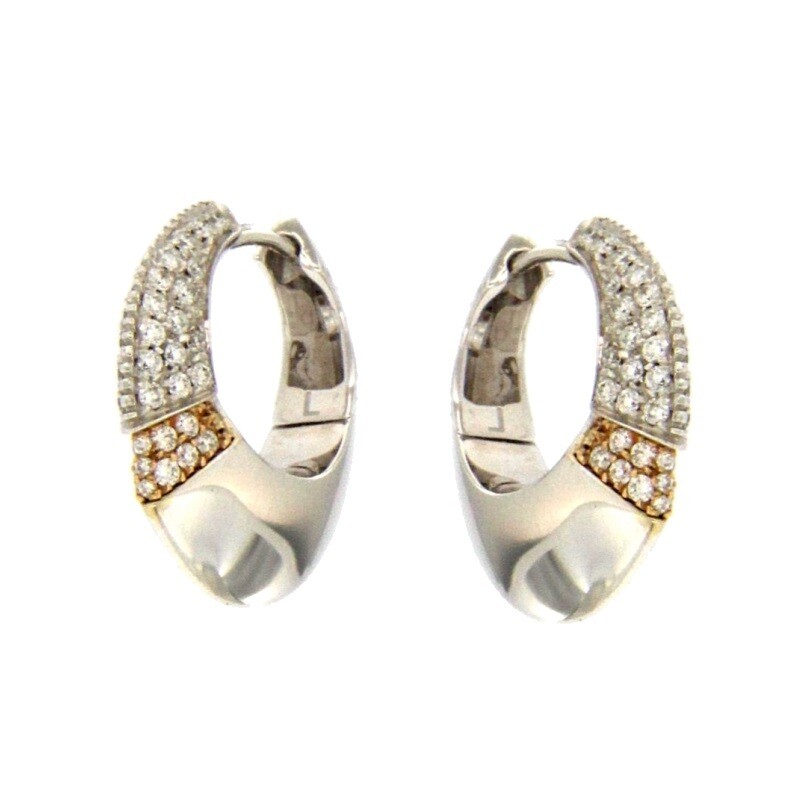 Orecchini a cenchio in Oro Bianco e Diamanti - CHIMENTO Orecchini a cenchio in Oro Bianco e Diamanti - CHIMENTO