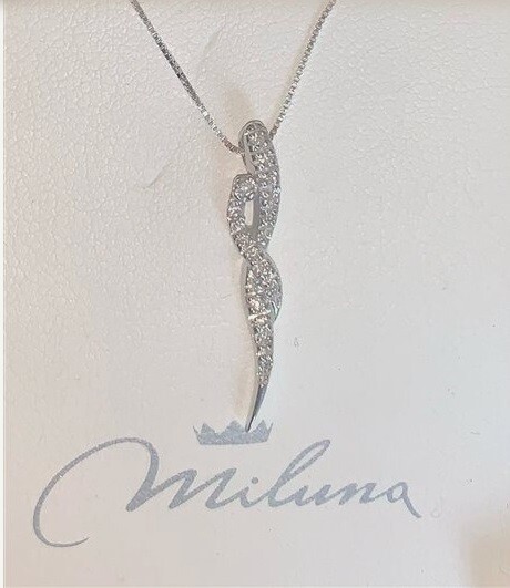 Collana in Oro Bianco e Diamanti - MILUNA