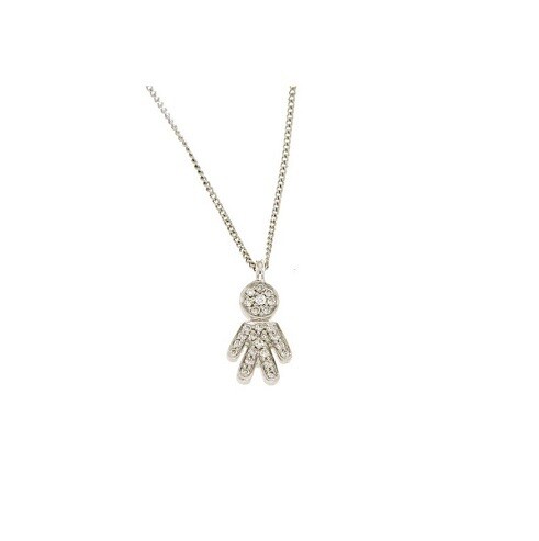 Collana Bimbo in Oro Bianco e Diamanti - ROSAS