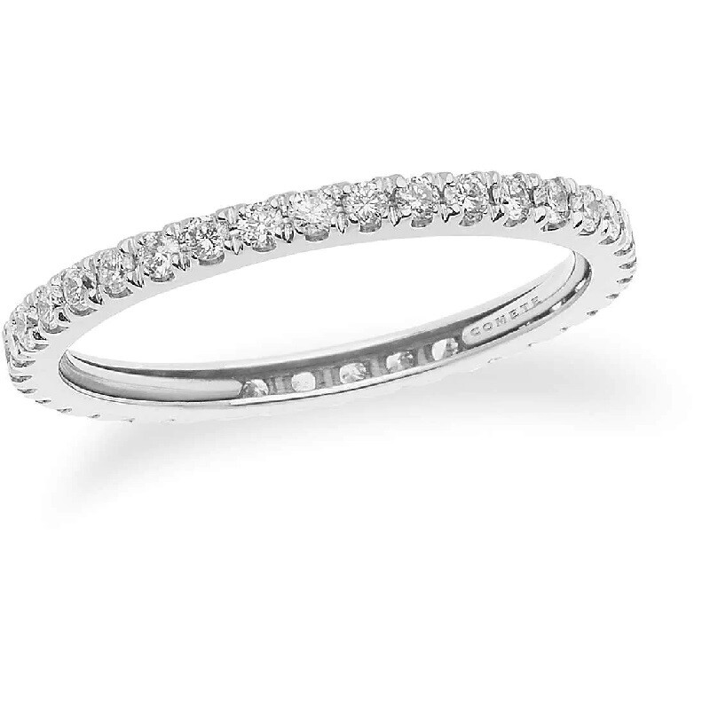 Anello Fedina in Oro Bianco e Diamanti Eternity - COMETE