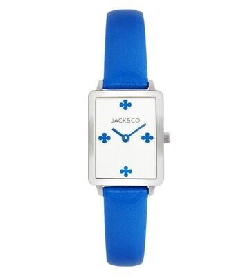 OROLOGIO SOLO TEMPO CON CINTURINO IN PELLE BLU - JACK & CO