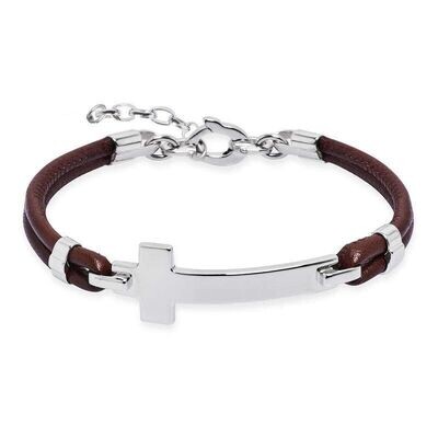 Bracciale Pelle e Argento - JACK & CO Bracciale Pelle e Argento - JACK & CO