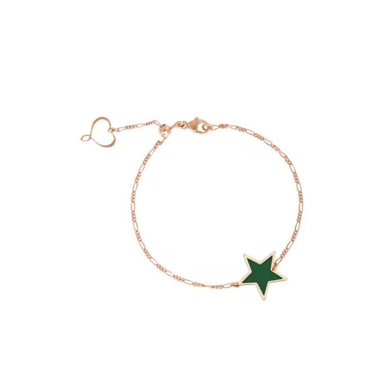 Bracciale in argento 925 con stella verde - MAMAN ET SOPHIE