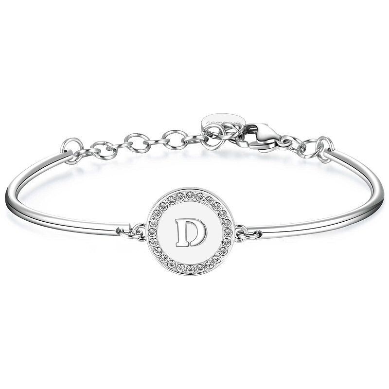 Bracciale in acciaio Chakra con Lettera - BROSWAY, LETTERA: D