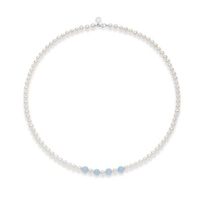 GIROCOLLO DI PERLE CON INSERTI ACQUAMARINA - COMETE GIROCOLLO DI PERLE CON INSERTI ACQUAMARINA - COMETE