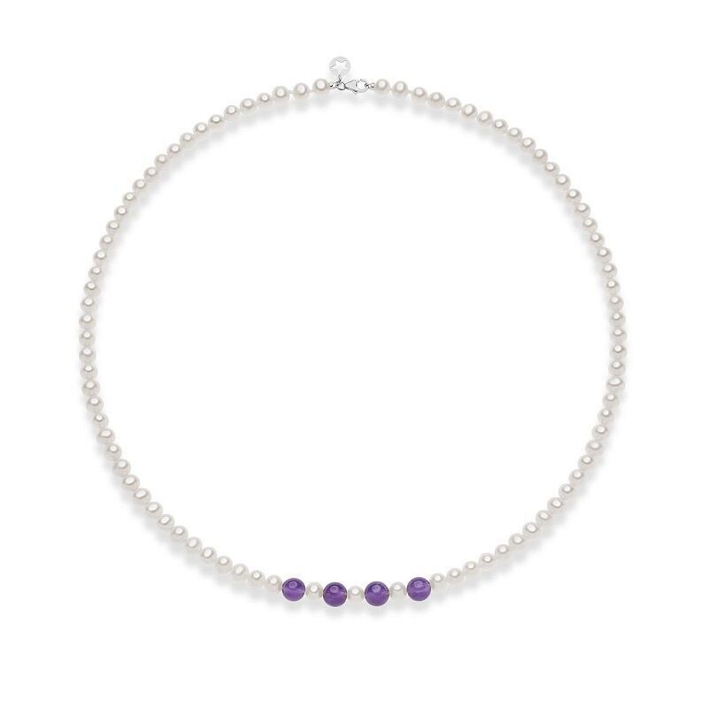 GIROCOLLO DI PERLE CON INSERTI VIOLA - COMETE
