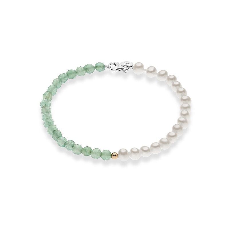 BRACCIALE DI PERLE CON INSERTI VERDI - COMETE