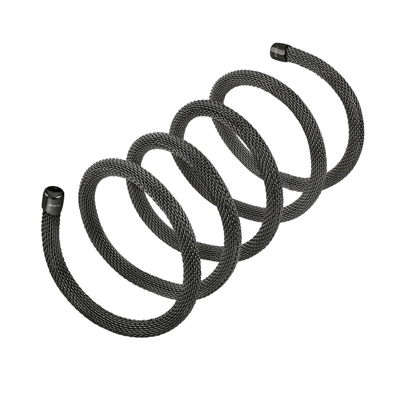 BRACCIALE NEW SNAKE BRACCIALE DONNA IN ACCIAIO LUCIDO IP BLACK - 80 CM - BREIL