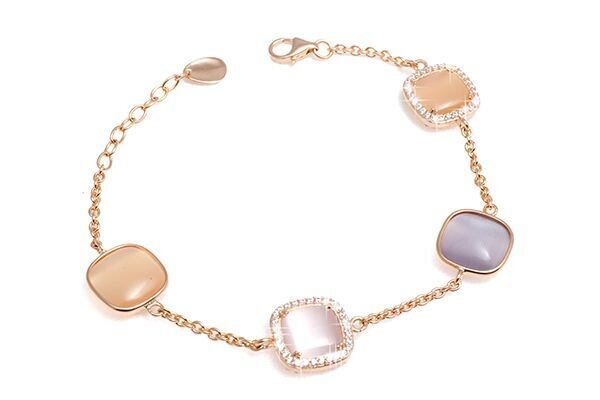 Bracciale in argento rosè e pietre colorate Luce - MADI' Bracciale in argento rosè e pietre colorate Luce - MADI'