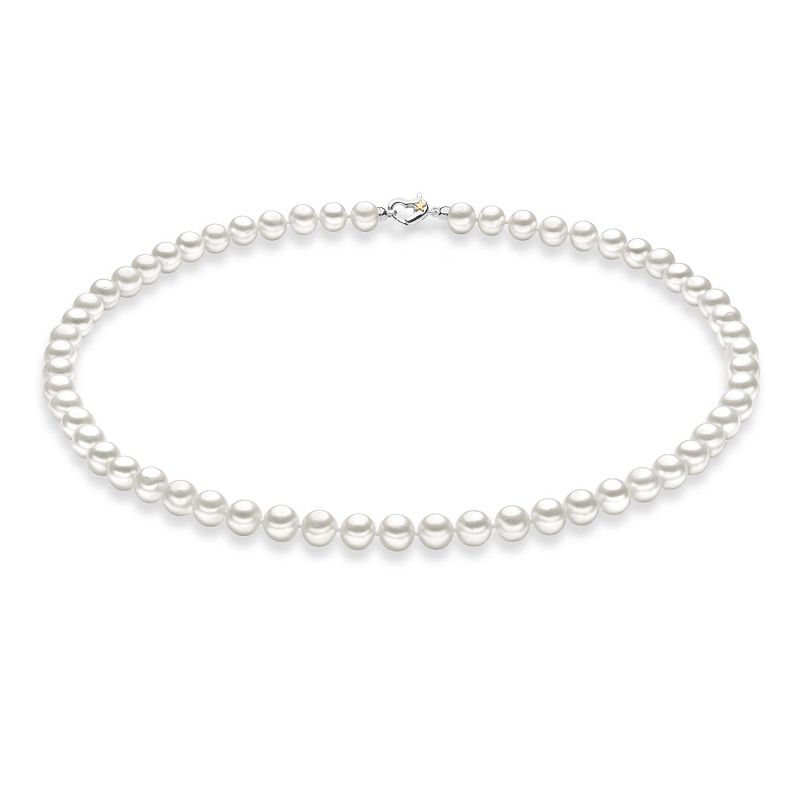 Girocollo di perle con chiusura a cuore in argento - COMETE