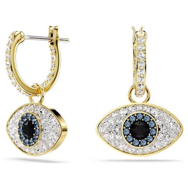 Orecchini pendenti Symbolica Evil eye, Blu, Placcato color oro - SWAROVSKI Orecchini pendenti Symbolica Evil eye, Blu, Placcato color oro - SWAROVSKI