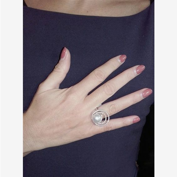Anello oro bianco 18Kt con perla australiana - RECARLO