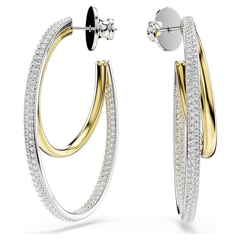 Orecchini a cerchio Hyperbola Taglio tondo, finitura metallo misto - SWAROVSKI