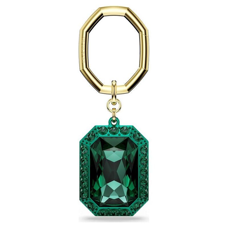 Portachiavi Taglio ottagonale, verde, finitura metallo misto - SWAROVSKI