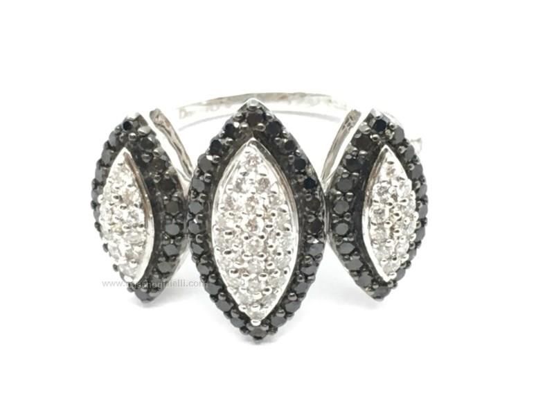 Trilogy Con Brillanti Neri E Bianchi - DONNA ORO