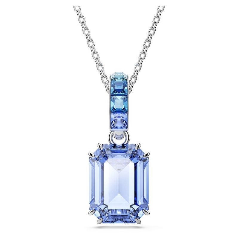 Ciondolo Millennia Taglio ottagonale, blu, placcato rodio - SWAROVSKI