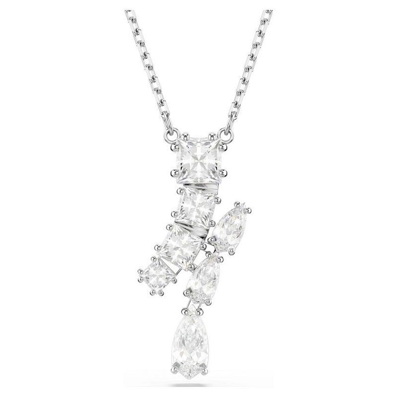 Pendente Matrix Tagli misti, Bianco, Placcato rodio - SWAROVSKI