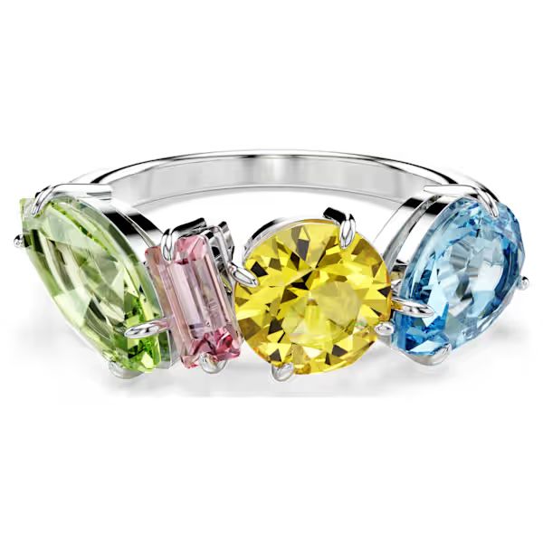 Anello Gema. Taglio misto, Multicolore, Placcato rodio - SWAROVSKI