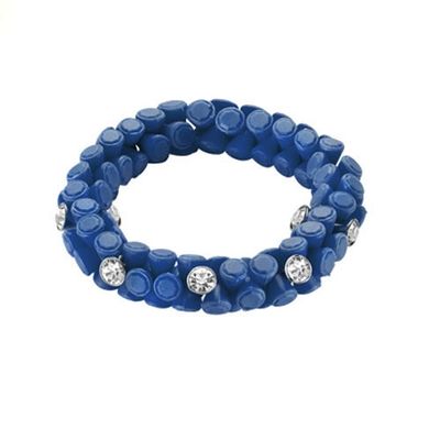 BRACCIALE GEM Silicone Blu Elastico con cristalli - HIP HOP
