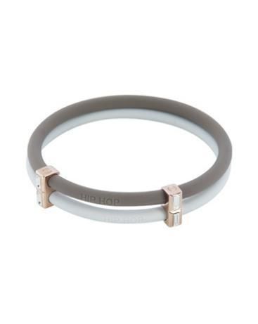 BRACCIALE IN SILICONE BORCHIE ACCIAO E SWAROVSKI - HIP HOP