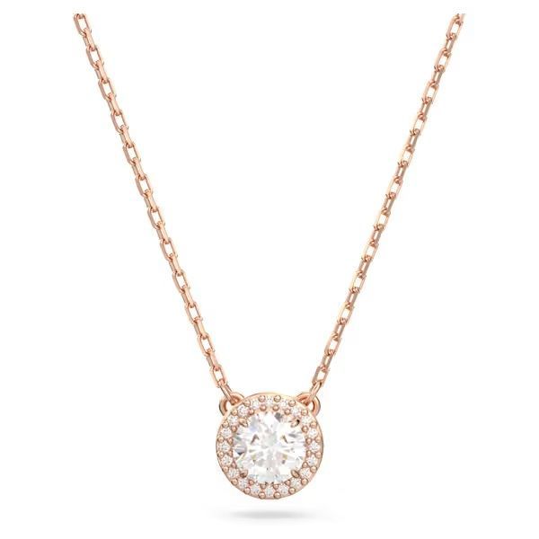 Pendente Una Angelic Taglio tondo, Pavé, Bianco, Placcato color oro rosa - SWAROVSKI Pendente Una Angelic Taglio tondo, Pavé, Bianco, Placcato color oro rosa - SWAROVSKI
