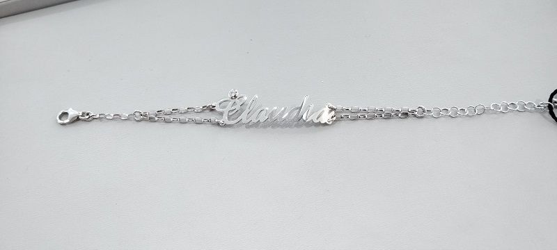 Bracciale in Argento con nome Claudia - ARTLINEA