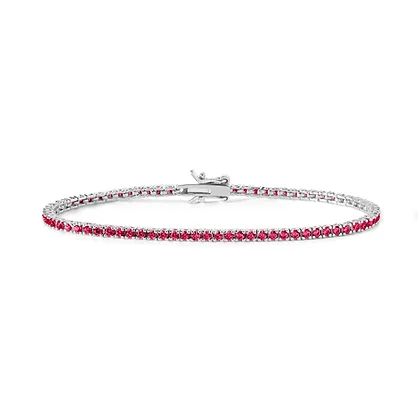 Tennis in Argento e cristalli color rubino - COMETE