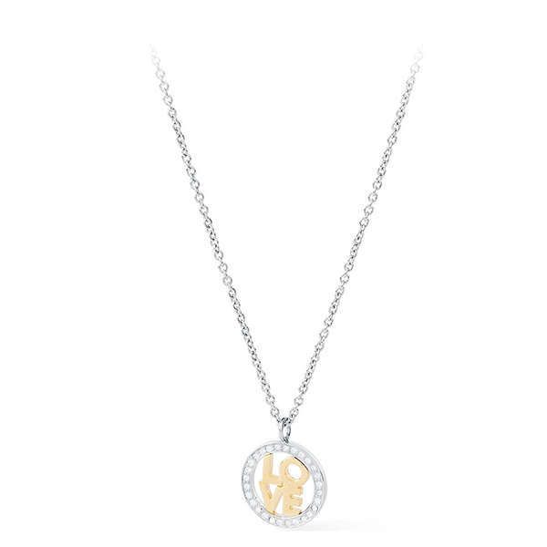 Collana in acciaio e zirconi con scritta LOVE - SAGAPO
